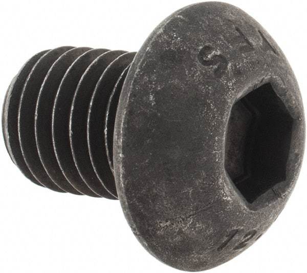 Value Collection - M12x1.75 Metric Coarse Hex Socket Drive, Button Screw - Grade 12.9 Alloy Steel, Black Oxide Finish, Fully Threaded, 16mm Length Under Head - Industrial Tool & Supply
