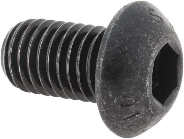 Value Collection - M12x1.75 Metric Coarse Hex Socket Drive, Button Screw - Grade 12.9 Alloy Steel, Black Oxide Finish, Fully Threaded, 20mm Length Under Head - Industrial Tool & Supply