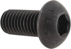 Value Collection - M12x1.75 Metric Coarse Hex Socket Drive, Button Screw - Grade 12.9 Alloy Steel, Black Oxide Finish, Fully Threaded, 25mm Length Under Head - Industrial Tool & Supply