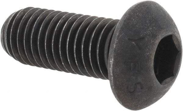 Value Collection - M12x1.75 Metric Coarse Hex Socket Drive, Button Screw - Grade 12.9 Alloy Steel, Black Oxide Finish, Fully Threaded, 30mm Length Under Head - Industrial Tool & Supply
