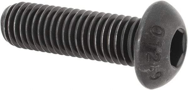 Value Collection - M12x1.75 Metric Coarse Hex Socket Drive, Button Screw - Grade 12.9 Alloy Steel, Black Oxide Finish, Fully Threaded, 40mm Length Under Head - Industrial Tool & Supply