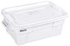 Rubbermaid - 14 Gal, 400 Lb Load Capacity White Polypropylene Tote Container - Nesting, 27.9" Long x 16-1/2" Wide x 10.7" High, Lid Included - Industrial Tool & Supply