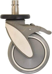 Eagle MHC - 5" Diam x 1-1/4" Wide x 8-5/8" OAH Stem Mount Swivel Caster with Brake - Polyurethane, 250 Lb Capacity, Delrin Bearing, 1" Round Stem - Industrial Tool & Supply