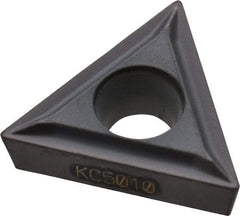 Kennametal - TCMT21.50.5 LF Grade KC5010 Carbide Turning Insert - TiAlN Finish, 60° Triangle, 1/4" Inscr Circle, 3/32" Thick, 0.008" Corner Radius - Industrial Tool & Supply