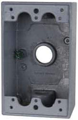 Cooper Crouse-Hinds - 1 Gang, (3) 1/2" Knockouts, Aluminum Rectangle Outlet Box - 4-9/16" Overall Height x 2-7/8" Overall Width x 2" Overall Depth, Weather Resistant - Industrial Tool & Supply