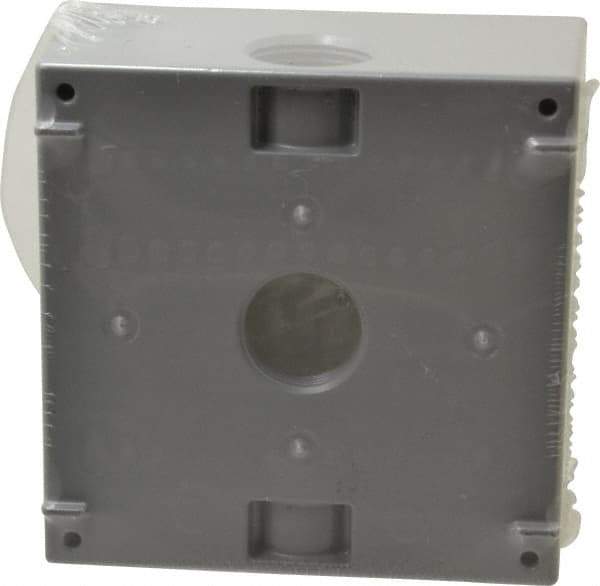 Cooper Crouse-Hinds - 2 Gang, (5) 3/4" Knockouts, Aluminum Rectangle Outlet Box - 4-9/16" Overall Height x 4-5/8" Overall Width x 2-1/16" Overall Depth, Weather Resistant - Industrial Tool & Supply