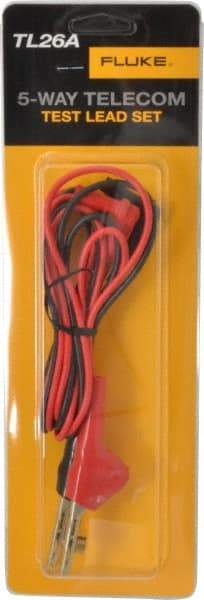Fluke - Black/Red Electrical Test Equipment Leads Set - Use with Blade-Shaped Terminals, Gripping Terminals, Penetrating Larger Gauge Wires, Piercing Small Gauge (22-28 AWG) Wires, Threaded Terminals, Wire-Wrapped Terminals - Industrial Tool & Supply