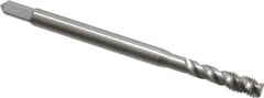 Emuge - #6-40 UNF, 3 Flute, 45° Helix, Bottoming Chamfer, Bright Finish, Cobalt Spiral Flute STI Tap - Right Hand Flute, 2.48" OAL, 0.168" Shank Diam, 0.512" Thread Length, 3B Class of Fit, Series Enorm Z - Exact Industrial Supply