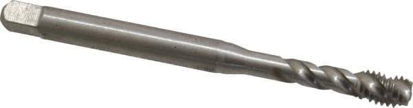 Emuge - #10-24 UNC, 3 Flute, 45° Helix, Bottoming Chamfer, Bright Finish, Cobalt Spiral Flute STI Tap - Right Hand Flute, 3.15" OAL, 0.255" Shank Diam, 0.669" Thread Length, 3B Class of Fit, Series Enorm Z - Exact Industrial Supply