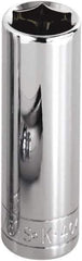 SK - 3/8", 3/8" Drive, Deep Hand Socket - 12 Points, Steel, Chrome Finish - Industrial Tool & Supply