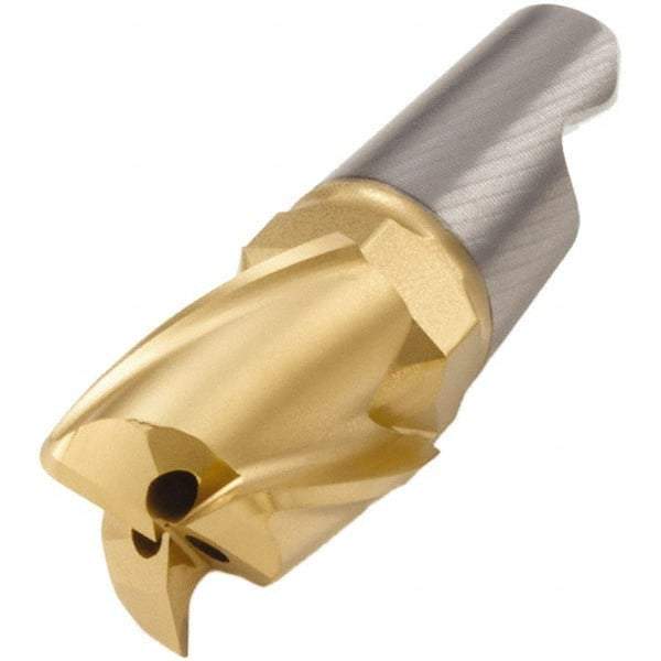 Seco - MM06 M02 Grade F40M Carbide End Milling Tip Insert - TiAlN/TiN Finish, 3 Flutes, 0.236" Cutting Diam, 0.296" Depth of Cut, 0.39" Extension, 0.039" Cnr Rad - Industrial Tool & Supply
