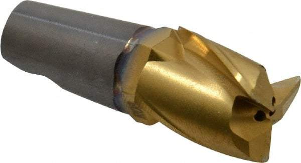 Seco - MM16 M06 Grade F40M Carbide End Milling Tip Insert - TiAlN/TiN Finish, 3 Flutes, 5/8" Cutting Diam, 0.758" Depth of Cut, 0.965" Extension, 0.031" Cnr Rad - Industrial Tool & Supply