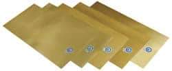 Precision Brand - 12 Piece, 0.001 to 0.015 Inch Thickness, Brass Shim Stock Sheet Assortment - 12 Inch Long x 6 Inch Wide - Industrial Tool & Supply