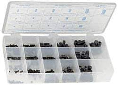 Precision Brand - 375 Piece, M3x0.50 to M8x1.25, Alloy Steel Set Screw Assortment - Hex Head, Hex Drive, 3 to 16mm Long - Industrial Tool & Supply