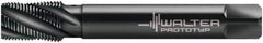 Walter-Prototyp - 1/8-27 NPT, 30° Helix, 4 Flutes, Modified Bottoming Chamfer, Oxide Finish, Cobalt, Spiral Flute Pipe Tap - Right Hand Flute, 7/16" Shank Diam, 0.551" Thread Length, 3/8" Square Size, Series A25563 - Exact Industrial Supply