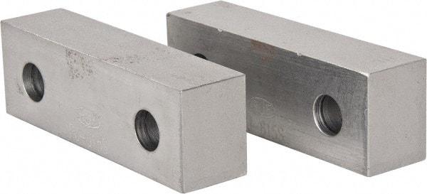 Gibraltar - 6-1/8" Wide x 2" High x 1-1/2" Thick, Flat/No Step Vise Jaw - Soft, Steel, Fixed Jaw, Compatible with 6" Vises - Industrial Tool & Supply