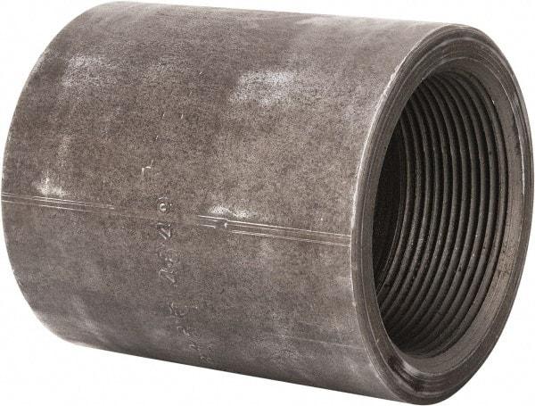 Made in USA - Size 2 x 1", Class 3,000, Forged Carbon Steel Black Pipe Reducing Coupling - 3,000 psi, Threaded End Connection - Industrial Tool & Supply