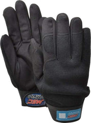 MSC - Size L (9) Amara Work Gloves - For Mechanic's & Lifting, Uncoated, Hook & Loop Cuff, Full Fingered, Black, Paired - Industrial Tool & Supply
