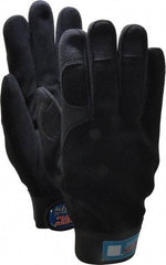 MSC - Size XL (10) Amara Work Gloves - For Mechanic's & Lifting, Uncoated, Hook & Loop Cuff, Full Fingered, Black, Paired - Industrial Tool & Supply