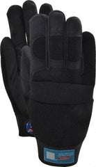 MSC - Size L (9) Amara with Padding Anti-Vibration/Impact Protection Work Gloves - For Mechanic's & Lifting, Uncoated, Hook & Loop Cuff, Full Fingered, Black, Paired - Industrial Tool & Supply