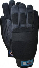 MSC - Size XL (10) Amara with Padding Anti-Vibration/Impact Protection Work Gloves - For Mechanic's & Lifting, Uncoated, Hook & Loop Cuff, Full Fingered, Black, Paired - Industrial Tool & Supply