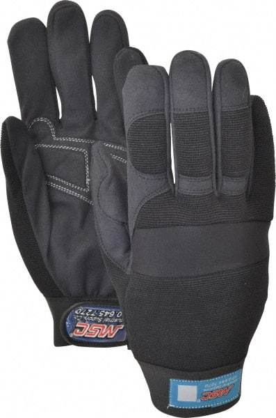 MSC - Size 2XL (11) Amara with Padding Anti-Vibration/Impact Protection Work Gloves - For Mechanic's & Lifting, Uncoated, Hook & Loop Cuff, Full Fingered, Black, Paired - Industrial Tool & Supply