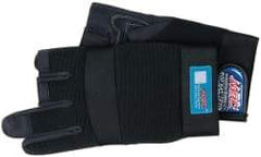 MSC - Size 2XL (11) Amara with Padding Anti-Vibration/Impact Protection Work Gloves - For Mechanic's & Lifting, Uncoated, Hook & Loop Cuff, (3) Half Fingered/(2) Full Fingered, Black, Paired - Industrial Tool & Supply