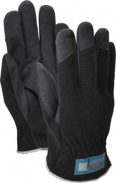 MSC - Size S (7) Amara Work Gloves - For Mechanic's & Lifting, Uncoated, Slip-On Cuff, Full Fingered, Black, Paired - Industrial Tool & Supply