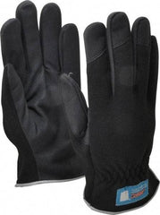 MSC - Size M (8) Amara Work Gloves - For Mechanic's & Lifting, Uncoated, Slip-On Cuff, Full Fingered, Black, Paired - Industrial Tool & Supply