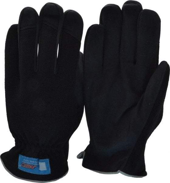 MSC - Size XL (10) Amara Work Gloves - For Mechanic's & Lifting, Uncoated, Slip-On Cuff, Full Fingered, Black, Paired - Industrial Tool & Supply