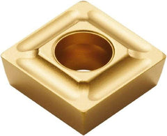 Seco - SPMX070304 75 Grade F40M Carbide Milling Insert - TiAlN/TiN Finish, 0.156" Thick, 1/2" Inscribed Circle, 0.015" Corner Radius - Industrial Tool & Supply