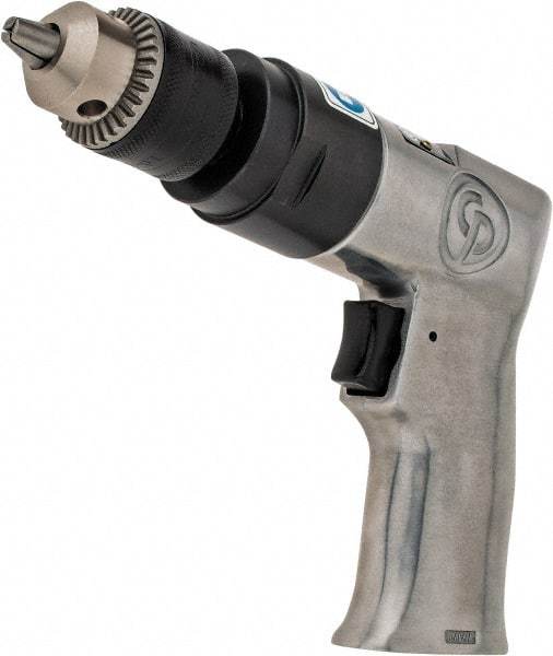 Chicago Pneumatic - 3/8" Keyed Chuck - Pistol Grip Handle, 2,400 RPM, 1.94 LPS, 4.1 CFM, 0.5 hp, 90 psi - Industrial Tool & Supply