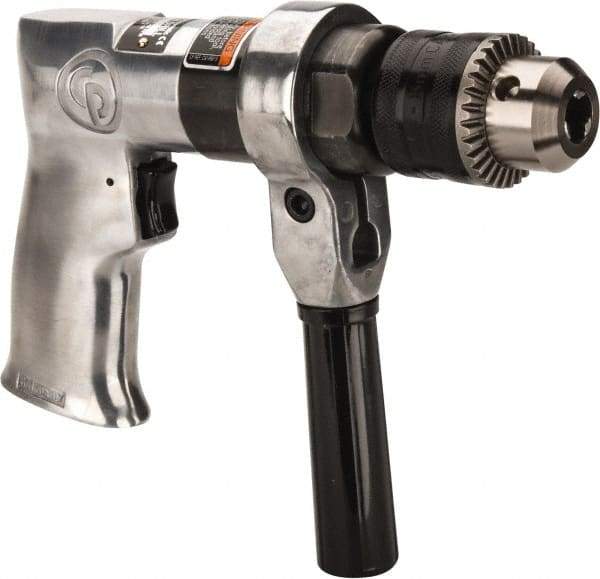 Chicago Pneumatic - 1/2" Keyed Chuck - Pistol Grip Handle, 500 RPM, 1.42 LPS, 3 CFM, 0.5 hp, 90 psi - Industrial Tool & Supply