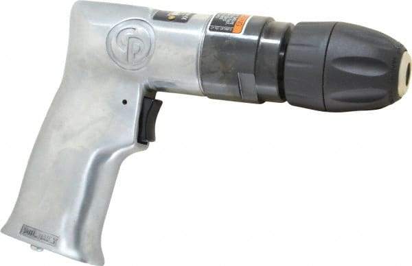 Chicago Pneumatic - 3/8" Keyless Chuck - Pistol Grip Handle, 2,400 RPM, 1.42 LPS, 3 CFM, 0.5 hp, 90 psi - Industrial Tool & Supply