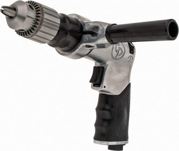Chicago Pneumatic - 1/2" Reversible Keyed Chuck - Pistol Grip Handle, 500 RPM, 3.54 LPS, 7.5 CFM, 0.5 hp, 90 psi - Industrial Tool & Supply