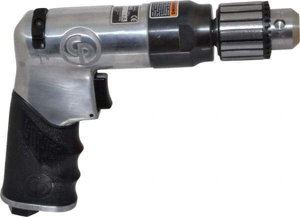 Chicago Pneumatic - 3/8" Reversible Keyed Chuck - Pistol Grip Handle, 4,200 RPM, 3.54 LPS, 7.5 CFM, 0.5 hp, 90 psi - Industrial Tool & Supply