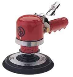 Chicago Pneumatic - 10,000 OPM, 18 CFM Air Consumption, Palm Air Orbital Sander - Round Pad, 1/4" Inlet - Industrial Tool & Supply