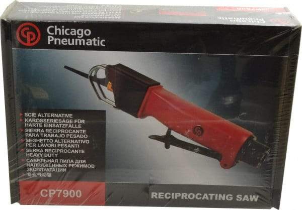 Chicago Pneumatic - 10,000 Strokes per Minute, 3/8 Inch Stroke Length, 5.5 CFM Air Reciprocating Saw - 3 Blades, 6.2 Bar Air Pressure, 3/8 Inch Inlet - Industrial Tool & Supply