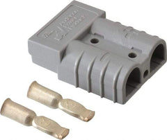 Made in USA - 6 AWG, 600 V, 50 A, Battery Connector - Gray - Industrial Tool & Supply
