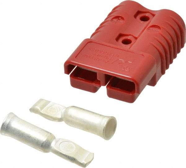 Made in USA - 1/0 AWG, 600 V, 175 A, Battery Connector - Red - Industrial Tool & Supply