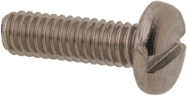 Value Collection - M2.5x0.45 Metric Coarse, 8mm Length Under Head Slotted Drive Machine Screw - Pan Head, Grade 18-8 & A2 Stainless Steel, Uncoated, Without Washer - Industrial Tool & Supply