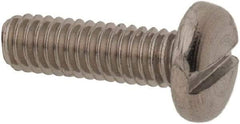 Value Collection - M2.5x0.45 Metric Coarse, 8mm Length Under Head Slotted Drive Machine Screw - Pan Head, Grade 18-8 & A2 Stainless Steel, Uncoated, Without Washer - Industrial Tool & Supply