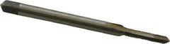 Interstate - M2.5x0.45 Metric Coarse, 2 Flute, Bright Finish, High Speed Steel Spiral Point Tap - Plug Chamfer, Right Hand Thread, 1-13/16" OAL, 1/2" Thread Length - Exact Industrial Supply