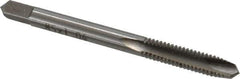 Interstate - M5x1.00 Metric Special, 2 Flute, Bright Finish, High Speed Steel Spiral Point Tap - Plug Chamfer, Right Hand Thread, 2-3/8" OAL, 7/8" Thread Length - Exact Industrial Supply