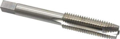 Interstate - M11x1.50 Metric Coarse, 3 Flute, Bright Finish, High Speed Steel Spiral Point Tap - Plug Chamfer, Right Hand Thread, 3-5/32" OAL, 1-7/16" Thread Length - Exact Industrial Supply