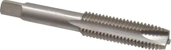 Interstate - M12x1.75 Metric Coarse, 3 Flute, Bright Finish, High Speed Steel Spiral Point Tap - Plug Chamfer, Right Hand Thread, 3-3/8" OAL, 1-21/32" Thread Length, 6H Class of Fit - Exact Industrial Supply