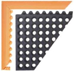 Notrax - 5' Long x 2" Wide x 3/4" Thick, Anti-Fatigue Modular Matting Ramp Edge - Female, Yellow, Series 551 - Industrial Tool & Supply