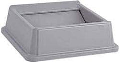 Rubbermaid - Square Lid for Use with 35 & 50 Gal Square Trash Cans - Gray, High-Impact Polystyrene, For Untouchable Trash Cans - Industrial Tool & Supply