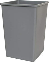 Rubbermaid - 35 Gal Gray Square Trash Can - Polyethylene, 27-5/8" High x 19-1/2" Long x 19-1/2" Wide - Industrial Tool & Supply