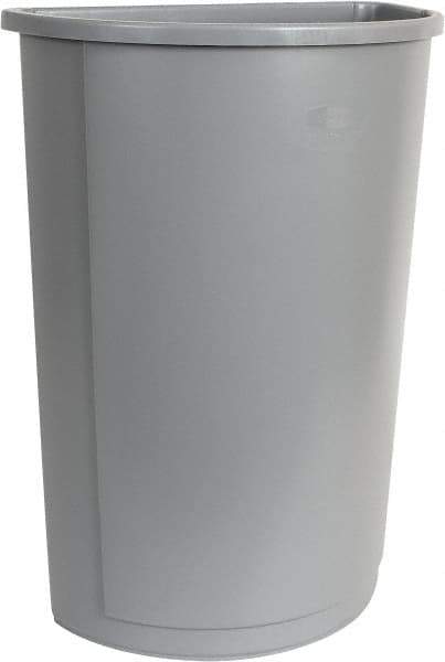 Rubbermaid - 21 Gal Gray Half-Round Trash Can - Polyethylene, 28" High x 21" Long x 11" Wide - Industrial Tool & Supply